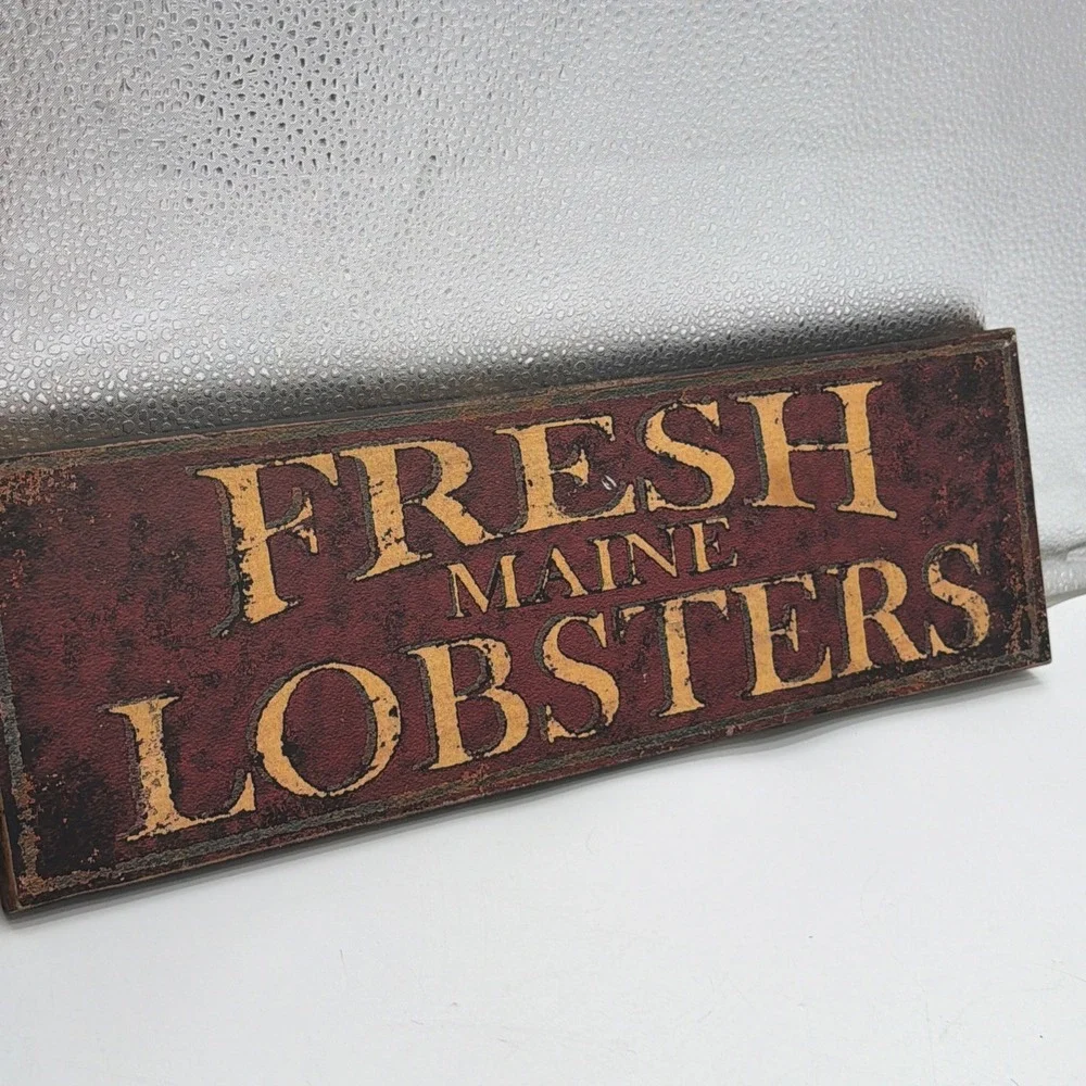Vintage LL Bean Store Sign Fresh Maine Lobsters  16